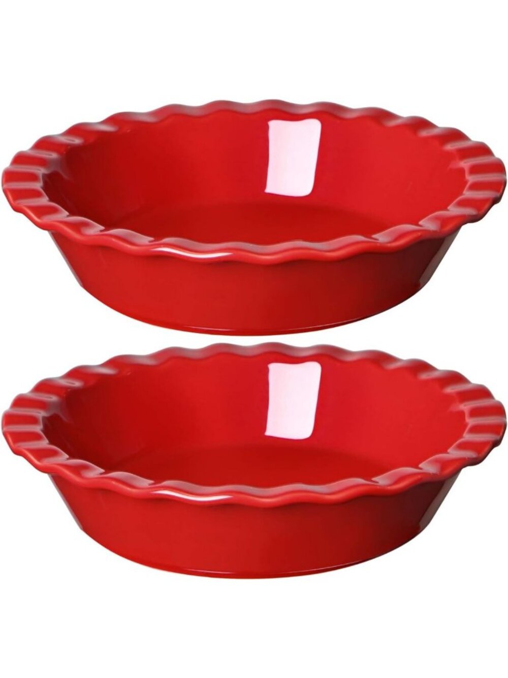Set of 2 Ceramic Pie Pans for Baking - 9 Inch, 52 Ounce, Durable & Stylish